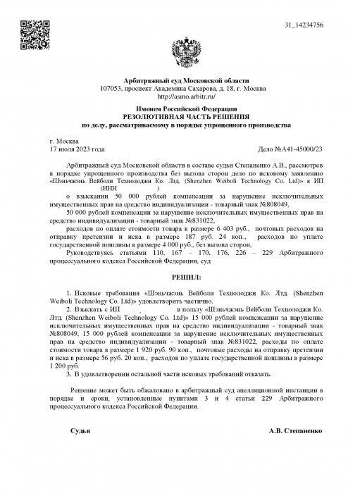 Нарушение исключительных прав на средство индивидуализации